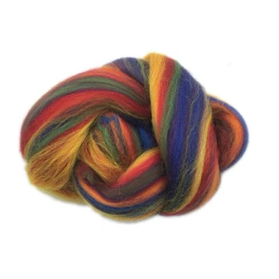 Image of Molten Designs Merino Felting Wool Tops Rainbow Vein for Needle/Wet