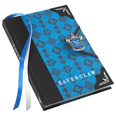 Image of The Noble Collection Harry Potter Ravenclaw Journal 9.75in (25cm) Hardbound Lined with Gilded Edges and Die Cast Enameled Crest Officially Licensed Film Set Movie Props Gifts