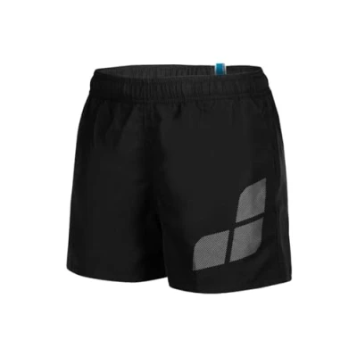 Image of Arena Boys Logo Beach Short, Asphalt Water, 12 13 Years EU