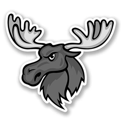 Image of 2 x Angry Moose Vinyl Stickers Car Bike Laptop Deer Stag Helmet Funny #4302 (10cm Wide 9cm Tall)