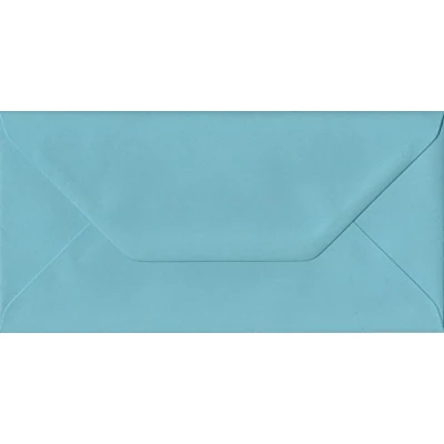 Image of Blue DL 110mm x 220mm Gummed Colour Business Envelopes 100gsm (Pack of 50)