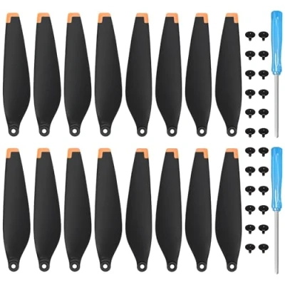 Image of Craznick Mini 4 Pro/Mini 3 Pro Propellers for DJI Replacement Prop Blades Low Noise Wings Accessories Exclusive Screws Screwdrivers 16 pcs Orange Silicon Tips