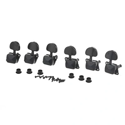 Image of Musiclily Pro 3+3 Semi Closed Guitar Tuners Machine Heads Tuning Pegs Keys Set for Electric or Acoustic Guitar,Black