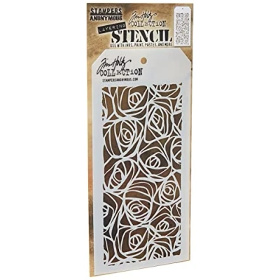 Image of Stampers Anonymous THS 036 Tim Holtz Stencils Scribbles, 4.125 x 8.5&quot;