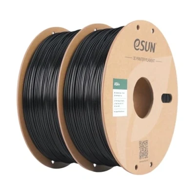Image of eSUN ASA+ Filament 1.75mm, Weather Resistant, 1KG (2.2 LBS) per Spool, 2 Reels Printing Materials for 3D Printers,Black+Black