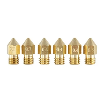 Image of 3D FREUNDE 6 pcs. (0.2mm + 0.3mm 3 * 0.4mm 0.5mm) Nozzle Set MK8 Makerbot RepRap Anet A8 / A6 Flashforge CtC Extruder Hotend Printhead made of brass for 1.75mm filament printer