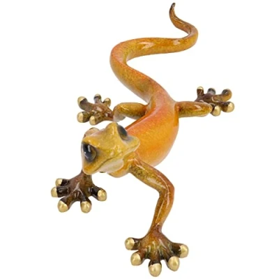 Image of AB Tools Yellow Speckled Gecko Lizard Resin Wall Shed Sculpture Statue House Large