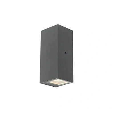 Image of Qazqa Outdoor Wall Lamp I Light Gray IP44 with Dark Sensor Baleno II Garden Modern Suitable for LED GU10 2 Aluminium Security