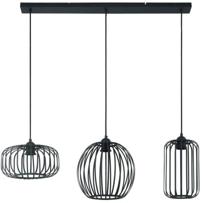 Image of Lindby Krish hanging light, cage look, three bulb