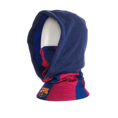 Image of Buff Fleece hood with tubular 106700 unisex Blue One Size