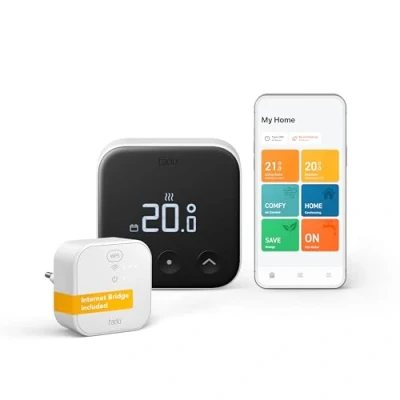 Image of tado Smart Thermostat X Starter Kit Wired Room &amp; Bridge X, Control via App Speaker (Alexa, Siri, Google Assistant), DIY Installation, Not Compatible with V3+