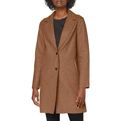 Image of ONLY Women&#039;s ONLCARRIE Bonded Coat OTW NOOS, Woodsmoke/Detail:W.Melange, S
