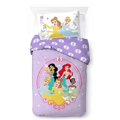 Image of Jay Franco Disney Princess Heart of Gold 100% Cotton Single Duvet Cover Set Includes Pillowcase