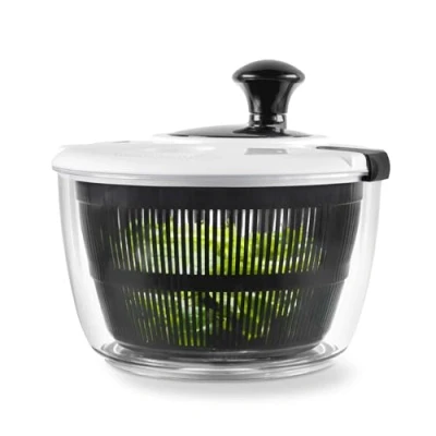 Image of Salter BW12003EU7 Salad Spinner 3.5 Litre, Wash, Dry, Serve, Prep, Lettuce Dryer, Easy Use, Non Slip Base, Add Dressing, Dual Purpose Drainer, Healthy Eating/Fresh Salad, Kitchen