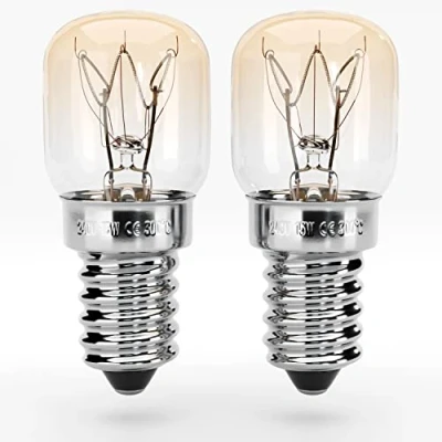 Image of greate. 2X E14 Oven Bulb 15W Bulbs up to 300 Degrees Heat Resistant for ovens, Grilling microwaves Salt lamp Light with 75 lumens &amp; 2700K Light, Cooker