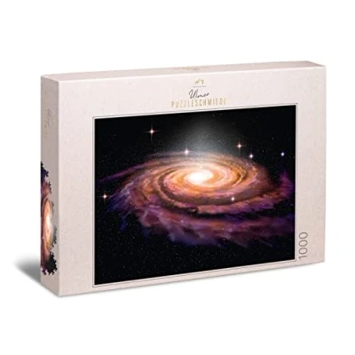 Image of Ulmer Puzzleschmiede Puzzle &quot;Galaxy&quot; 1000 Pieces Space &amp; Universe, Made in Germany Spectacular Spiral Galaxy as 3D Illustration Andromeda Nebula, Astronomy, Galaxy, Deep