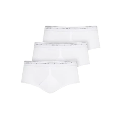 Image of Jockey UK Classic Cotton Rib Y Front Brief 3Pack, White/White/White, 36 Waist
