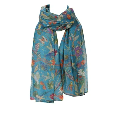 Image of London scarfs Women s fashion Butterfly Print Long Scarves floral Neck Scarf Shawl (New birds Teal)