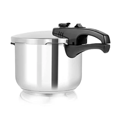 Image of Tower T80244 6L/22cm Pressure Cooker with Steamer Basket, Stainless Steel, Silver