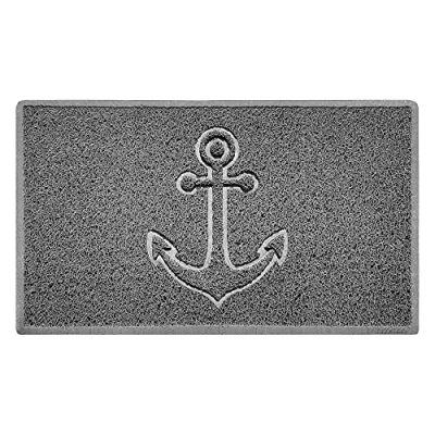 Image of Nicoman Anchor Embossed Shape Door Mat Dirt Trapper Washable Barrier Doormat (Use Indoor or Sheltered Outdoor) (75x44cm/29.5x17.3inches,Medium) Grey