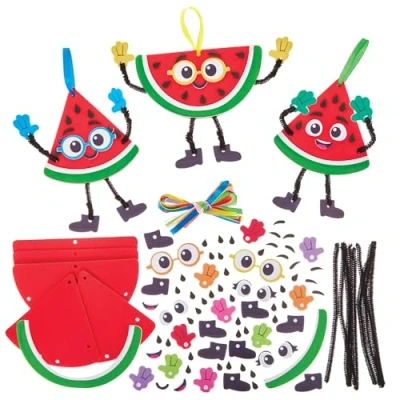 Image of Baker Ross FN169 Watermelon Mix &amp; Match Decoration Kits Pack of 8, Craft for Kids