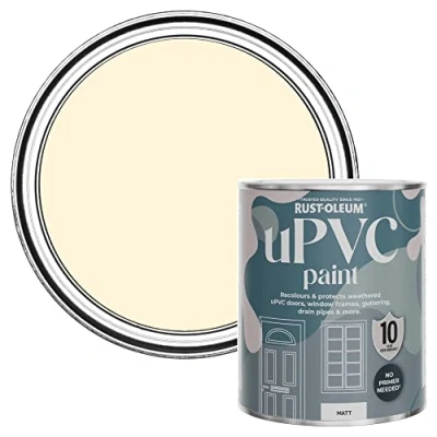 Image of Rust Oleum Cream uPVC Door and Window Paint in Matt Finish Clotted 750ml