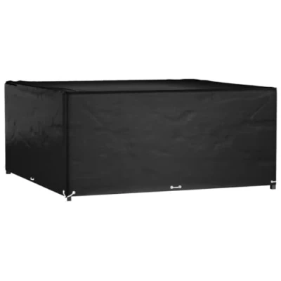 Image of vidaXL Garden Furniture Cover Waterproof, UV Resistant Made with Durable Polyethylene Material, 16 Aluminium Eyelets, 300x300x75 cm Black