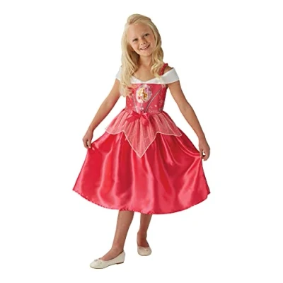 Image of Rubie&#039;s Official Girl&#039;s Disney Princess Fairy Tale Sleeping Beauty Costume Aurora Medium, Red