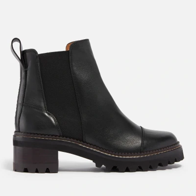Image of See by Chloé Mallory Classic ankle boots, Women&#039;s, Size: 6, Black Calfskin