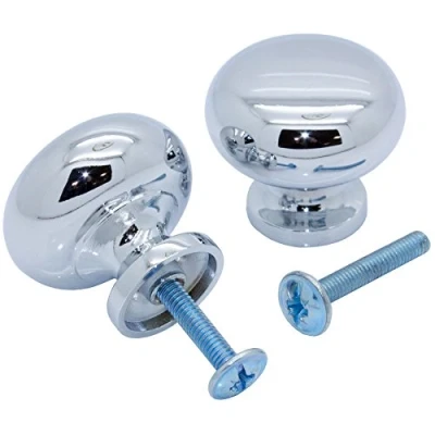 Image of 2X Modern Chrome Knobs 30mm Pull Handle for Cupboard Cabinet Door Drawer Furniture