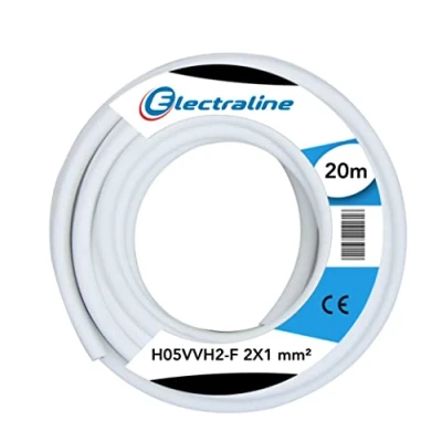 Image of Cable H05VVH2 F 2 x 1 mm 20 m White