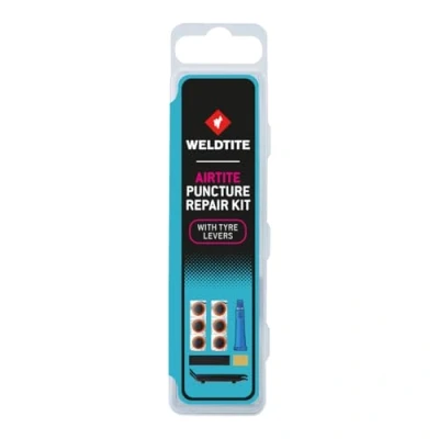 Image of WELDTITE Airtite Complete Bike Puncture Repair Kit With Tyre Levers All In One Solution