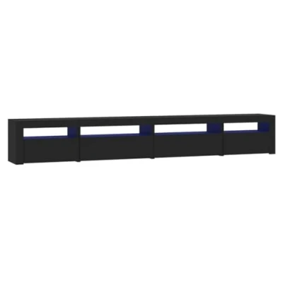 Image of vidaXL TV Cabinet with LED Lights Media Furniture Entertainment Centre Unit HiFi Sideboard Console Black 270x35x40 cm