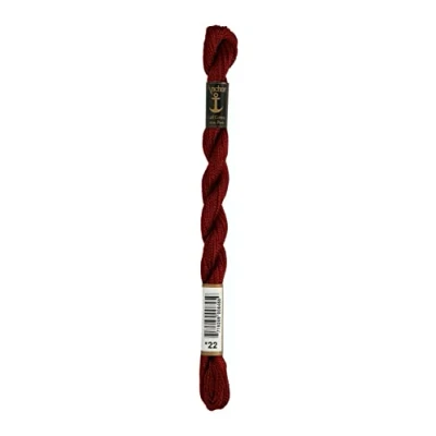 Image of Anchor pearl thread, embroidery Cotton, 00022 Dunkelrot, dunkelrot