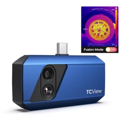 Image of TOPDON TC001 Plus Thermal Camera for Android, 256 x 192 IR High Resolution with Visual Camera, 20 550C Temp Range, 25Hz Refresh Rate, Dual lens Imaging Smartphones, Tablets, PC