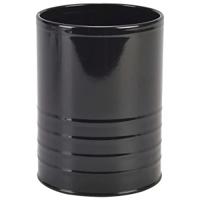 Image of Genware Galvanised Steel Can Black 11 x 14.5cm Single Chip buckets, Creative Food Presentation