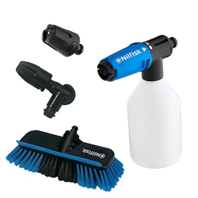 Image of Nilfisk Car Cleaning Kit 4 Set Super Foam Sprayer + Brush AutoNozzle UnderChassis Nozzle Pressure Washer Accessories