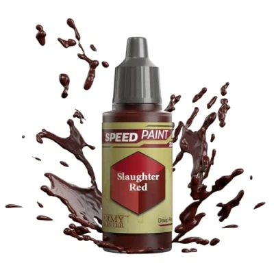 Image of The Army Painter Speedpaint Slaughter Red 2.0, Single Acrylic Paint 18ml One coat Painting Soloution For Fantasy Tabletop Miniatures Like Warhammer 40k And Dungeons Dragons Figures