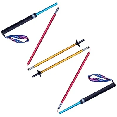 Image of AONIJIE Folding Ultralight 7075 Aluminum AlloyTrekking Poles Quick Lock Trekking Hiking Pole Walking Stick (Colourful 120cm)