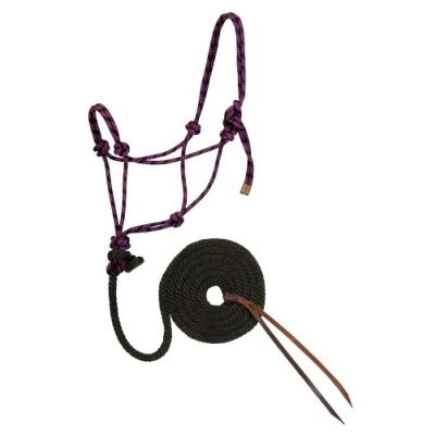 Image of Weaver Leather Diamond Braid Rope Halter and Lead, Purple Jazz/Black
