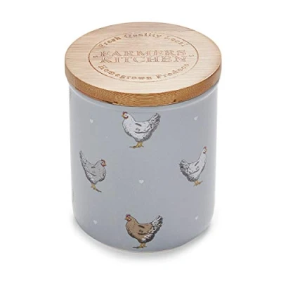 Image of Cooksmart Ceramic Airtight Storage Jars &amp; Canisters Perfect For Pasta Rice With Lids All Type Of Foods Farmers Kitchen