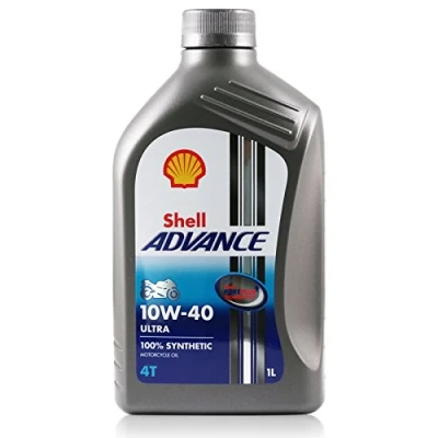 Image of Shell Advance 4T Ultra 10w 40 100% Synthetic Motorcycle Oil 1 Liter
