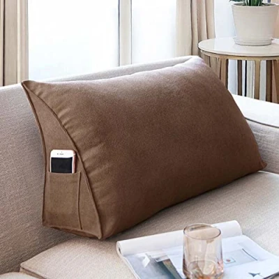 Image of Yanman Wedge Pillow Large Lumbar Support Cushion for Bed Headboard Sofa, Back Positioning Backrest,Soft Reading with Breathable Removable Washable Cover