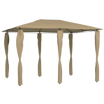 Image of vidaXL Gazebo with Post Covers 3x4x2.6 m Taupe 160 g/m²