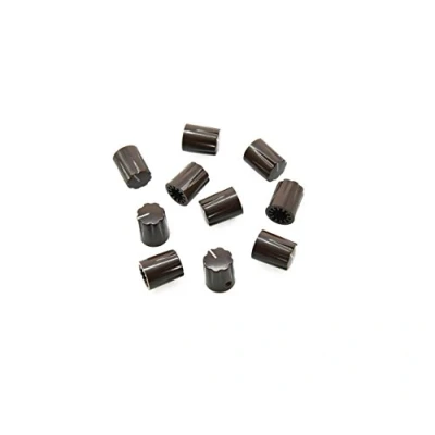 Image of KAISH 10pcs Brown Guitar Scalloped Edge Amplifier Knob Cylinder Effect Pedal Knobs