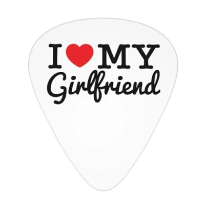 Image of Yifhdes I Love My Girlfriend Guitar Picks 12 Pack For Acoustic Bass Ukulele 3 Thickness Plectrums Thin/Medium/Heavy Players