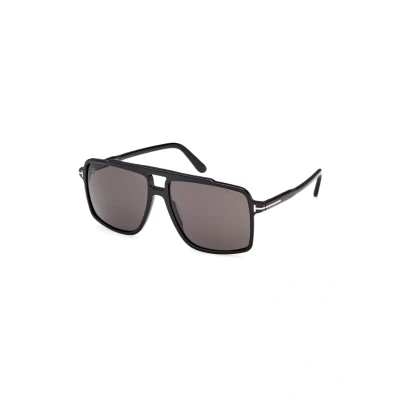 Image of TOM FORD Man FT1177 KEMP 01A Sunglasses Acetate Black Smoke Squared Normal