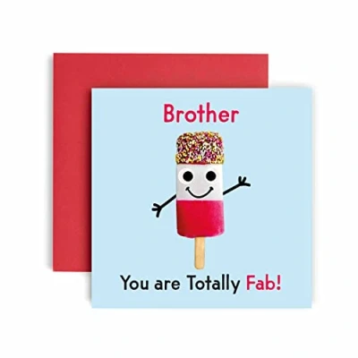 Image of Huxters Birthday Cards for Men You&#039;re Fab Ice Lolly Brother Card him Funny Fathers Day Fun Happy 14.8cm (Brother)