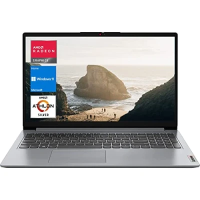 Image of Lenovo Ideapad 1 Laptop, 15.6&quot; HD Screen, AMD Athlon Silver 3050U, 8GB RAM, 256GB PCIe SSD + 128GB eMMC, Webcam, HDMI, Type C, Wi Fi 6, Media Card Reader, Windows 11 Home