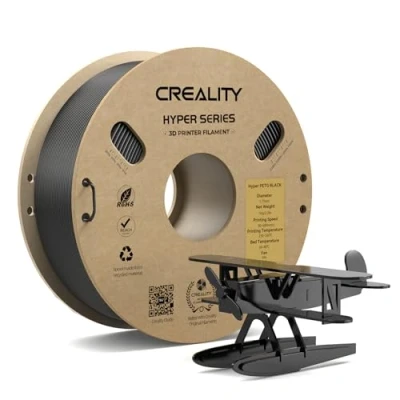 Image of CREALITY Hyper PETG Filament 1.75mm 3D Printer Filament, High Speed Rapid PETG, 1kg (2.2lb) Neatly Wound Cardboard Spool, Dimensional Accuracy ±0.03mm, Fit for Most Printers, Black